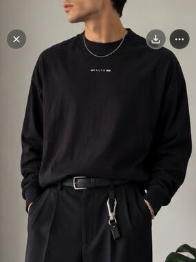1017 ALYX 9SM "VISUAL"Black Logo Long Sleeve Sz M Oversized